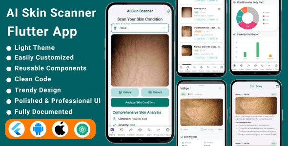 AI Dermatologist - Skin Scanner Flutter App Dermat AI for Skin Disease Detection
